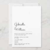 Moderne einfache Schwarz-Weiß-Engagement-Partei Einladung (Vorderseite)