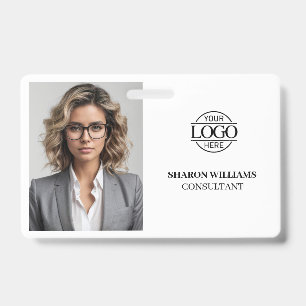 Moderne einfache Schwarz-Weiß-Foto für Unternehmen Ausweis
