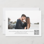 Moderne, einfache Schwarz-Weiß-Foto-Hochzeit Einladung (Rückseite)