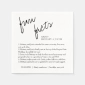 Moderne, einfache Schwarz-Weiß-Fun-Fakten Hochzeit Serviette (Vorderseite)