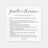 Moderne, einfache Schwarz-Weiß-Fun-Fakten Hochzeit Serviette (Vorderseite)