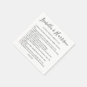 Moderne, einfache Schwarz-Weiß-Fun-Fakten Hochzeit Serviette (Ecke)