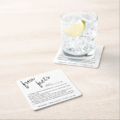 Moderne einfache Schwarz-Weiß-Fun-Fakten Hochzeite Rechteckiger Pappuntersetzer (Vor Ort)