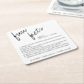 Moderne einfache Schwarz-Weiß-Fun-Fakten Hochzeite Rechteckiger Pappuntersetzer (angewinkelt)