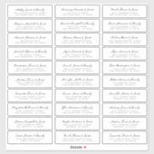 Moderne, einfache Schwarz-Weiß-Gästebamen Hochzeit Aufkleber (Blatt)