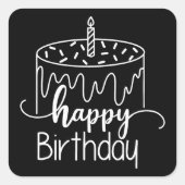 Moderne einfache Schwarz-Weiß-Geburt Quadratischer Aufkleber (Vorderseite)