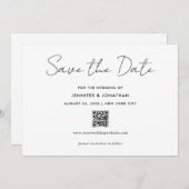 Moderne, einfache Schwarz-Weiß-Handschrift Save The Date (Vorne/Hinten)