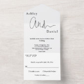 Moderne, einfache Schwarz-Weiß-Hochzeit All In One Einladung (Innen Boden)