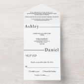 Moderne, einfache Schwarz-Weiß-Hochzeit All In One Einladung (Innen Boden)