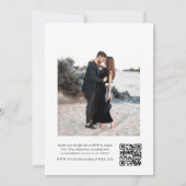 Moderne einfache Schwarz-Weiß-Hochzeit Einladung (Rückseite)