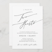 Moderne einfache Schwarz-Weiß-Hochzeit Einladung (Vorne/Hinten)