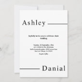 Moderne, einfache Schwarz-Weiß-Hochzeit Einladung (Vorderseite)