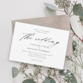 Moderne einfache Schwarz-Weiß-Hochzeit Einladung