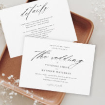 Moderne einfache Schwarz-Weiß-Hochzeit