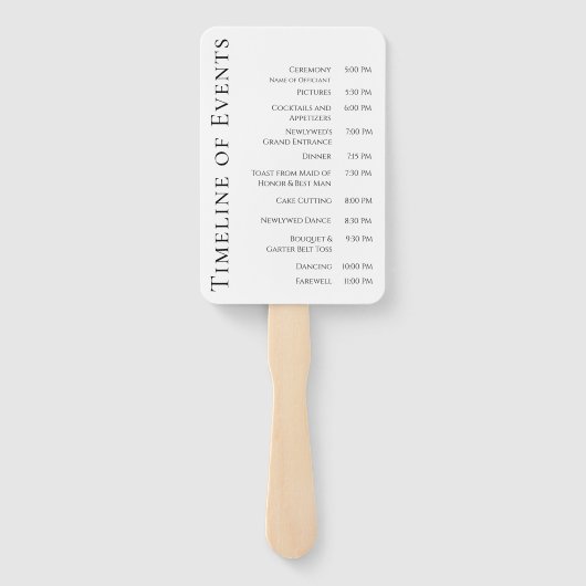 Moderne, einfache Schwarz-Weiß-Hochzeit- Fächer (Rückseite)