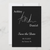 Moderne, einfache Schwarz-Weiß-Hochzeit Save The Date (Vorderseite)