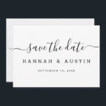 Moderne, einfache Schwarz-Weiß-Hochzeit Save The Date<br><div class="desc">Moderne,  schlichte Schwarz-Weiß-Hochzeit Save the Date. Personalisieren Sie die Schriftart mit Ihren Daten.</div>