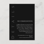 Moderne, einfache Schwarz-Weiß-Hochzeitsdetails: Begleitkarte (Rückseite)