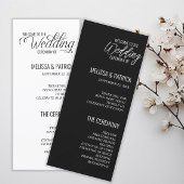 Moderne einfache Schwarz-Weiß-Hochzeitsprogramme
