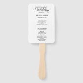 Moderne einfache Schwarz-Weiß-Hochzeitsprogramme Fächer (Vorderseite)