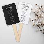 Moderne einfache Schwarz-Weiß-Hochzeitsprogramme Fächer