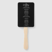 Moderne einfache Schwarz-Weiß-Hochzeitsprogramme Fächer (Rückseite)