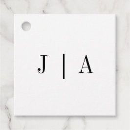 Moderne einfache Schwarz-Weiß-Monogramm-Bezeichnun Geschenkanhänger