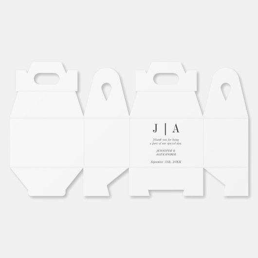 Moderne einfache Schwarz-Weiß-Monogramm-Bezeichnun Geschenkschachtel (Ungeklappt)