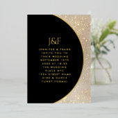 Moderne, einfache Schwarz-Weiß-Monogramm Folieneinladung (Stehend vorne)