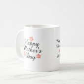 Moderne, einfache Schwarz-Weiß-Muttertag Kaffeetasse (Vorderseite Links)