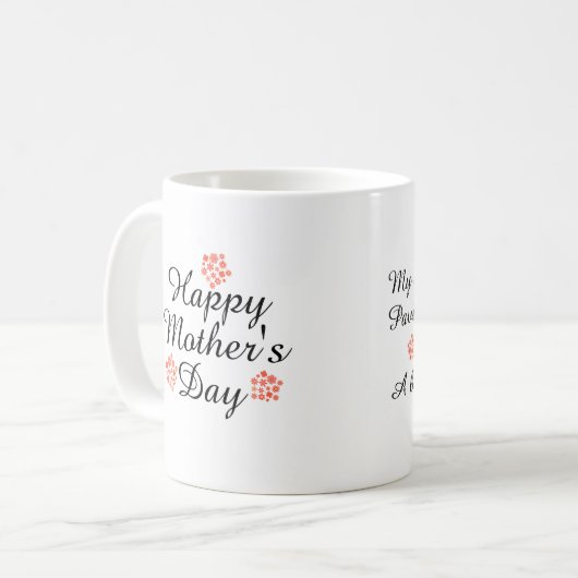 Moderne, einfache Schwarz-Weiß-Muttertag Kaffeetasse (Vorderseite Links)