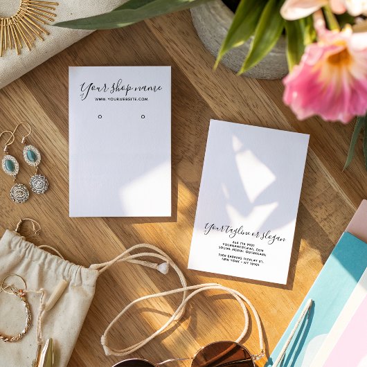 Moderne, einfache Schwarz-Weiß-Ohrring-Grafikkarte