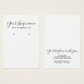 Moderne, einfache Schwarz-Weiß-Ohrring-Grafikkarte (Vorne & Hinten)