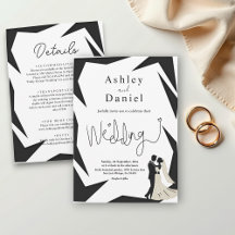 Moderne, einfache Schwarz-Weiß-Pastellfarben-Hochz