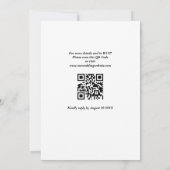 Moderne einfache Schwarz-Weiß-QR-Hochzeit Einladung (Rückseite)