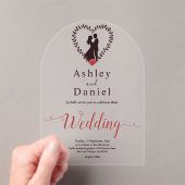 Moderne, einfache Schwarz-Weiß-Romantik-Hochzeit Acryleinladungen (Insitu (Handheld))