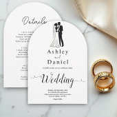 Moderne, einfache Schwarz-Weiß-Romantik-Hochzeit Einladung