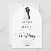 Moderne, einfache Schwarz-Weiß-Romantik-Hochzeit Einladung (Vorderseite)