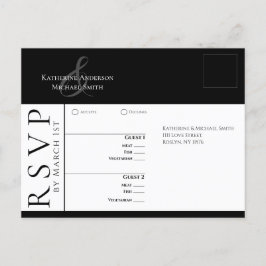 Moderne, einfache Schwarz-Weiß-UAWG-Hochzeit- Postkarte