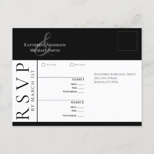 Moderne, einfache Schwarz-Weiß-UAWG-Hochzeit- Postkarte