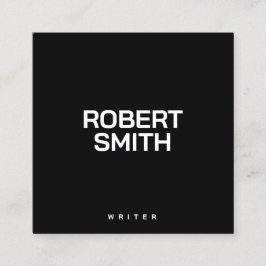 Moderne, einfache Schwarz-Weiß-Visitenkarte Quadratische Visitenkarte