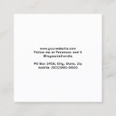 Moderne, einfache Schwarz-Weiß-Visitenkarte Quadratische Visitenkarte (Rückseite)