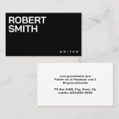 Moderne, einfache Schwarz-Weiß-Visitenkarte Visitenkarte (Vorne/Hinten)