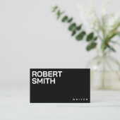 Moderne, einfache Schwarz-Weiß-Visitenkarte Visitenkarte (Stehend Vorderseite)