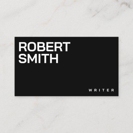 Moderne, einfache Schwarz-Weiß-Visitenkarte Visitenkarte (Vorderseite)