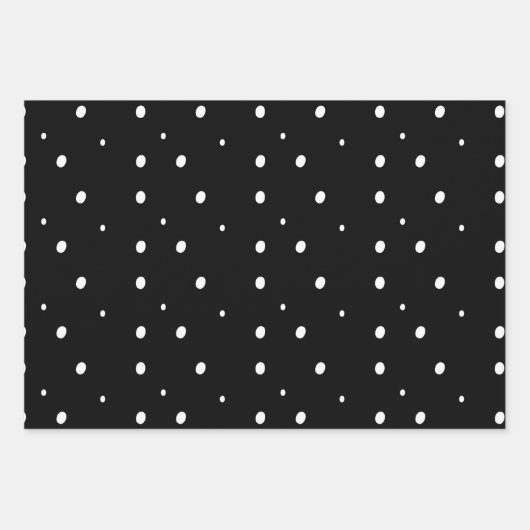 Moderne, einfache Schwarz-Weiß-Weihnachten Geschenkpapier Set (Vorderseite 2)