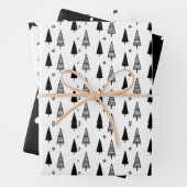 Moderne, einfache Schwarz-Weiß-Weihnachten Geschenkpapier Set (Beispiel)