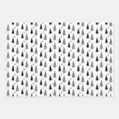 Moderne, einfache Schwarz-Weiß-Weihnachten Geschenkpapier Set (Vorderseite)