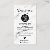 Moderne einfache Schwarz-weiße Marmorbestellung da Visitenkarte (Vorderseite)