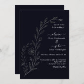 Moderne, einfache schwarz-weiße, minimalistische, einladung (Vorne/Hinten)